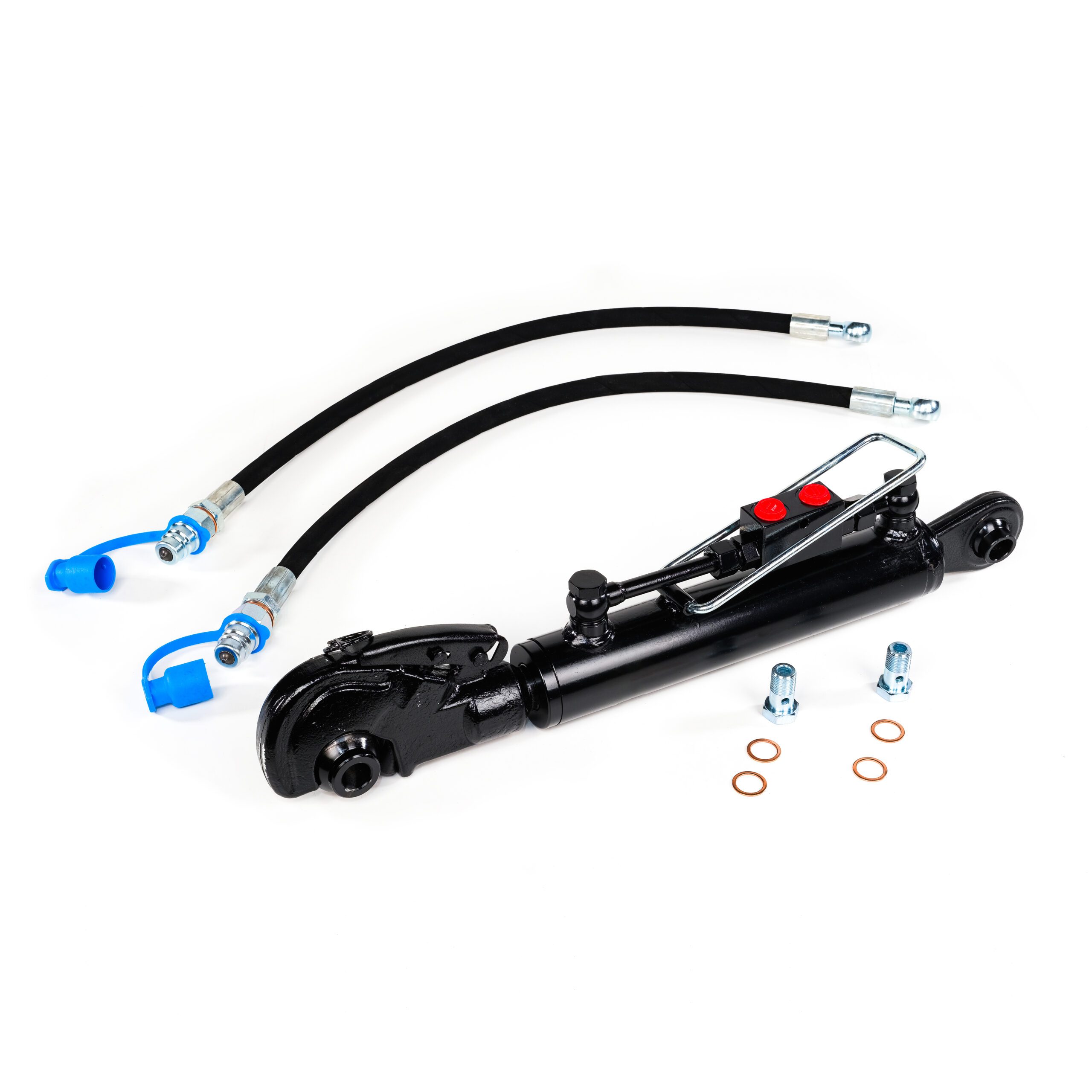 Hydraulic Top Link Cat. 1 (17 15/16″ – 24 7/32″) with Hook, Locking Block and 2 x Hoses – Stroke 6 5/16″