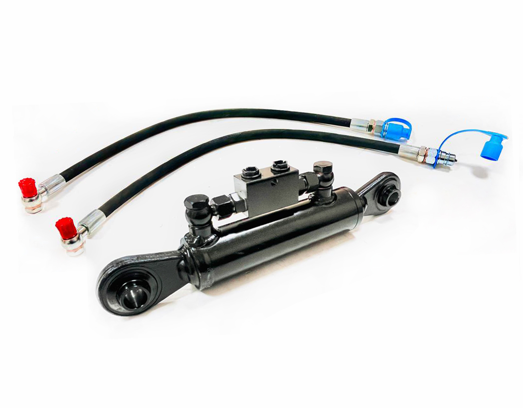 Hydraulischer Oberlenker Kat. 1-1 (360 – 470 mm) mit Sperrblock und Schläuchen