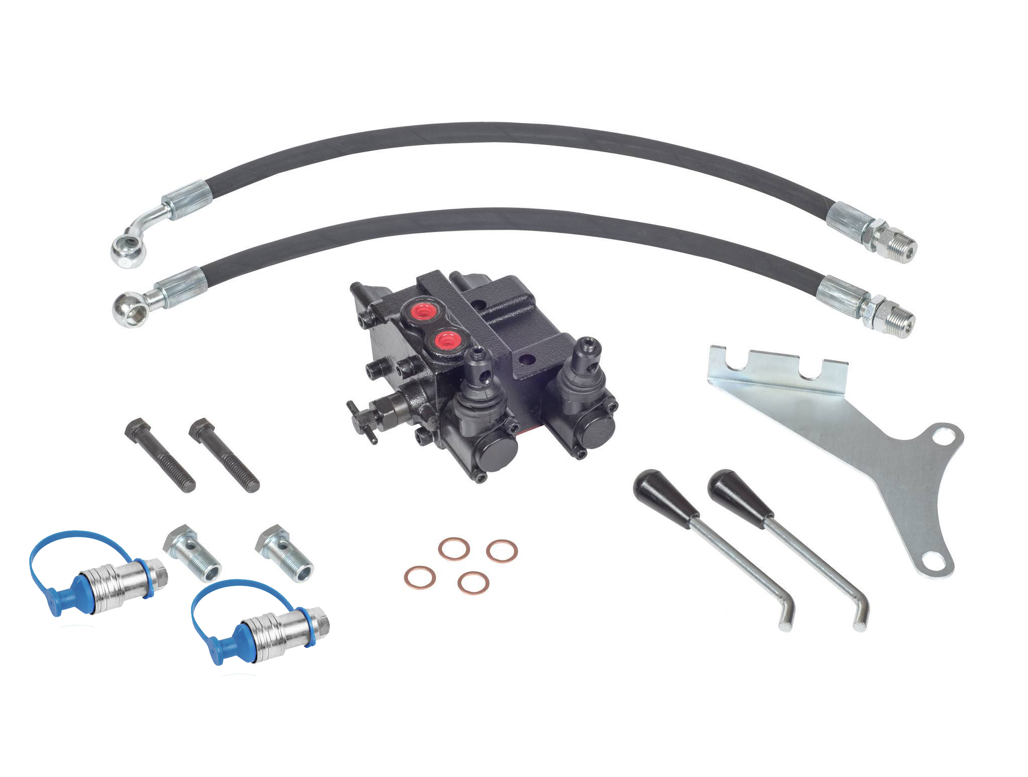 Single Hydraulic Remote Control Valve Kit for Massey Ferguson MF35 50 65 135 150 – Single Spool (Black)