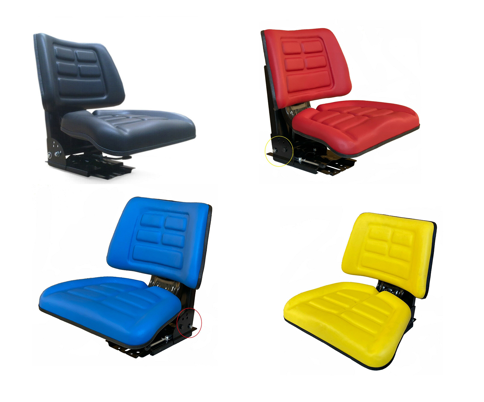Tractor Seat Universal (Black, Blue, Red, Yellow)