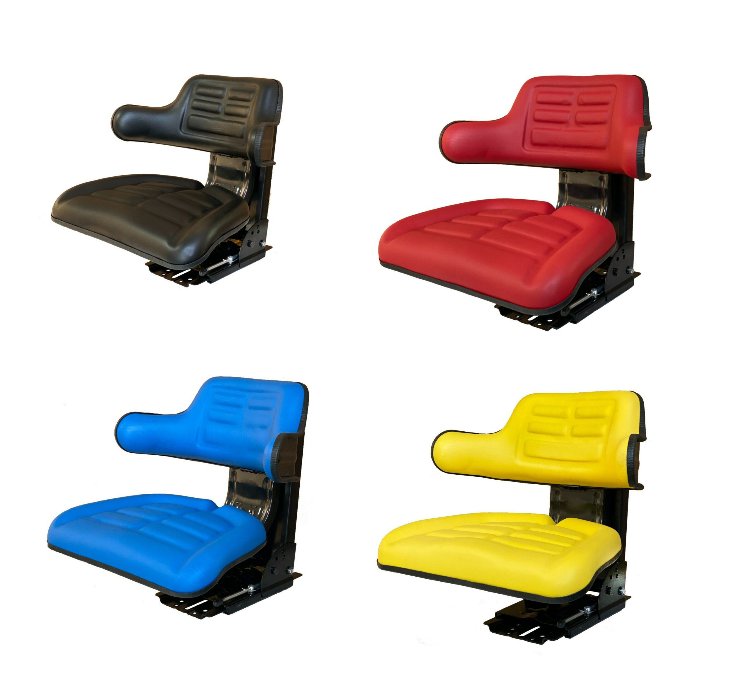 Tractor Seat With Armrest Universal (Black, Blue, Red, Yellow)