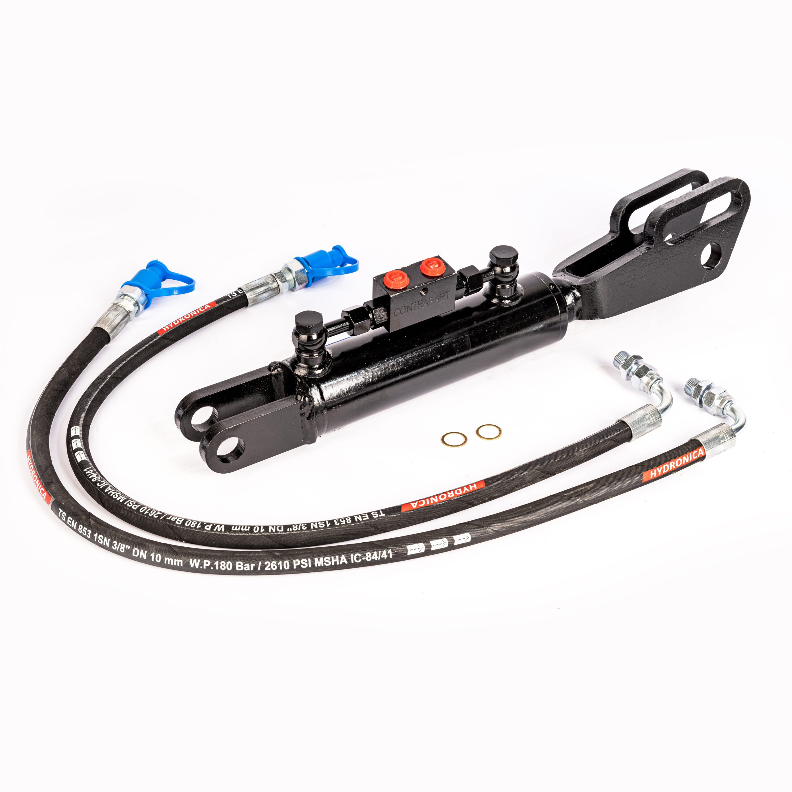 Hydraulic Side Link Cylinder with Fork Fits Several Tractors : 19-11/16″, 25-5/8″)