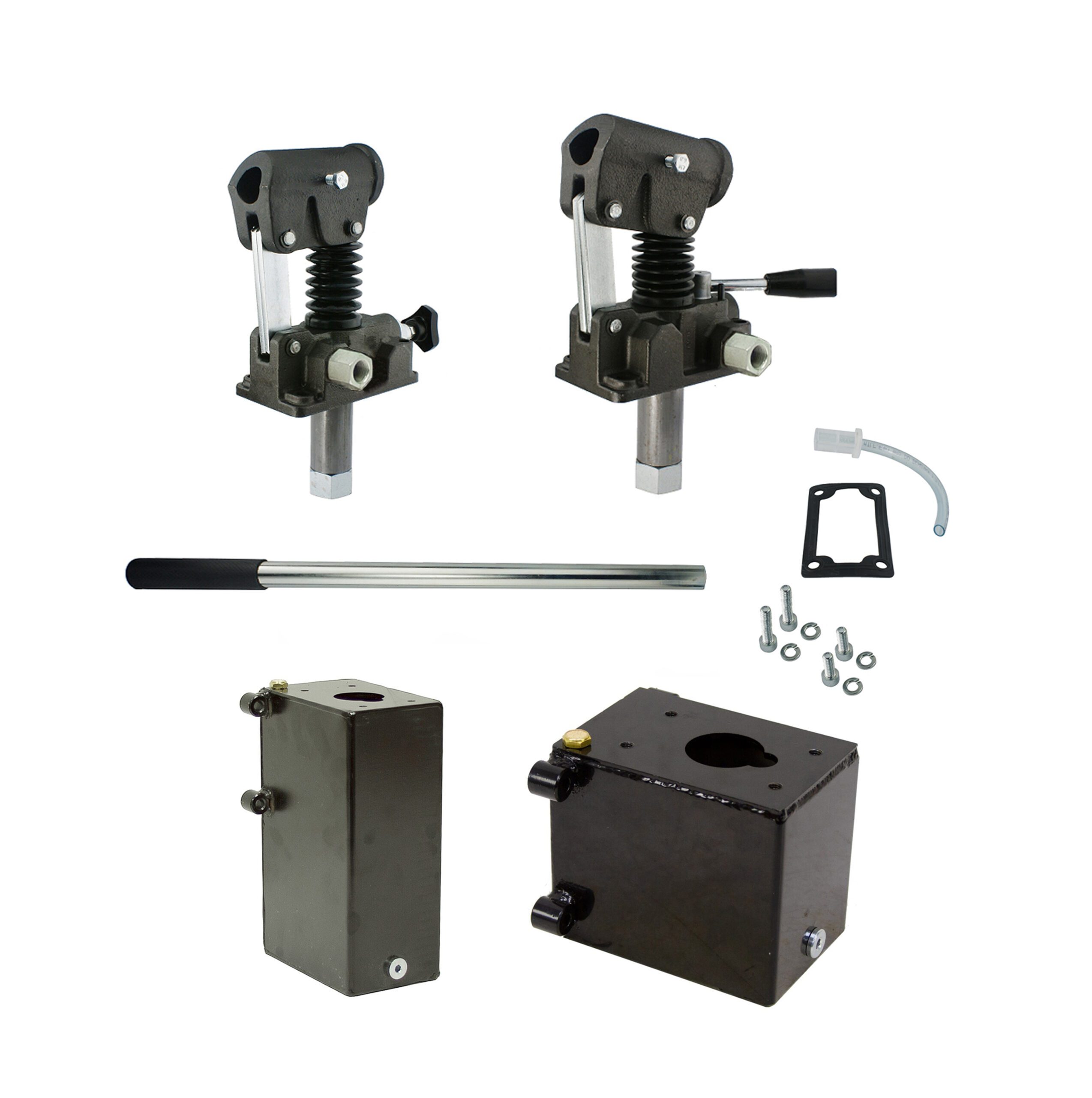 Single & Double Piston Hand Pump with Release Knob 0.7-1.5-2.7 CID , 0,8-1,3 Gal. Tank