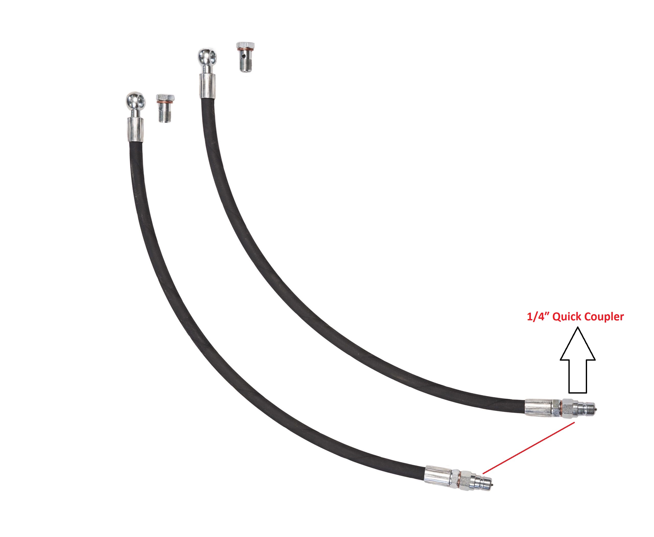 Kit de mangueras tipo válvula de tercer punto hidráulico Acoplador rápido de 1/4"- 3/8"- 1/2″ - Imagen 4